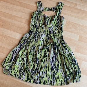 Green open neck dress 👗